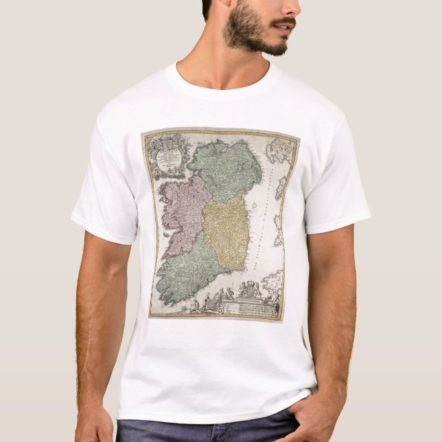 Camiseta Mapa de Irlanda que muestra las provincias de (Anverso)