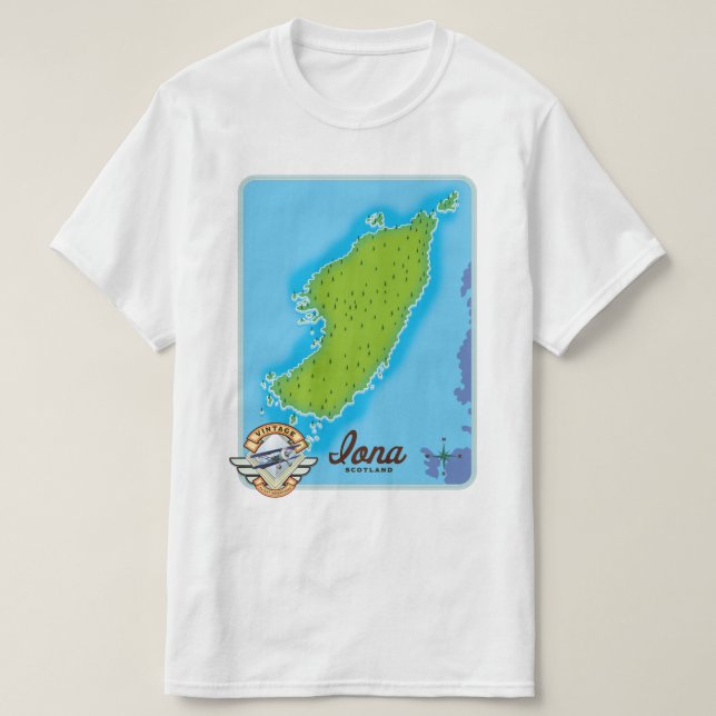 Camiseta Mapa de iscotland de Iona (Diseño del anverso)