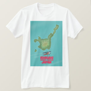 Camiseta Mapa de Ishigaki Okinawa, Japón
