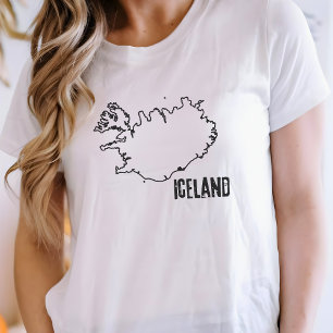Camiseta Mapa de Islandia de la frontera nacional