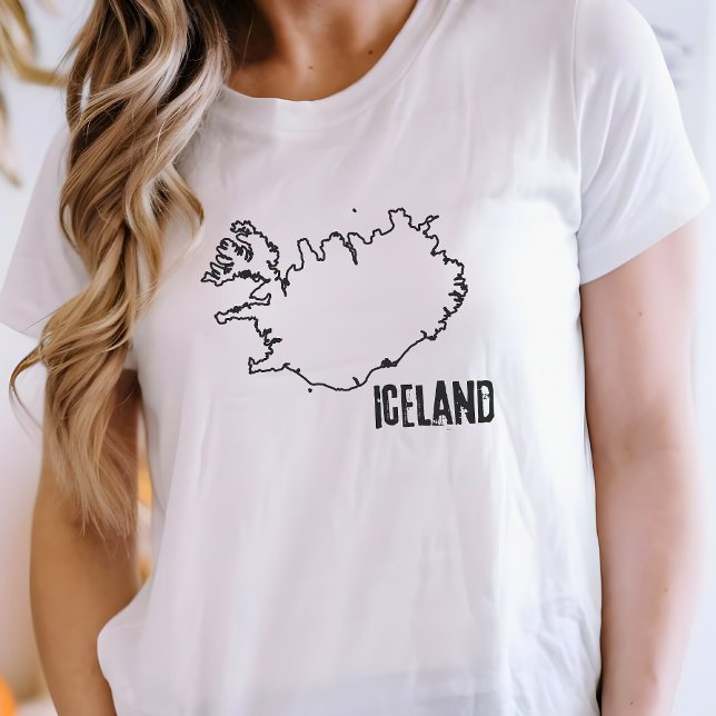 Camiseta Mapa de Islandia de la frontera nacional (Subido por el creador)