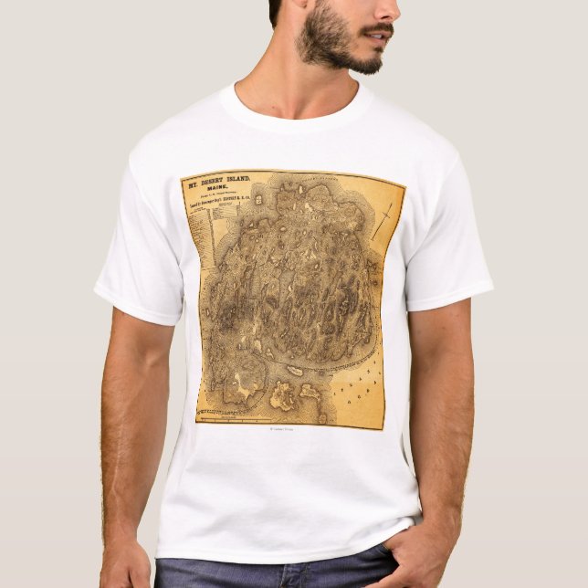 Camiseta Mapa de IslandPanoramic del desierto del soporte (Anverso)