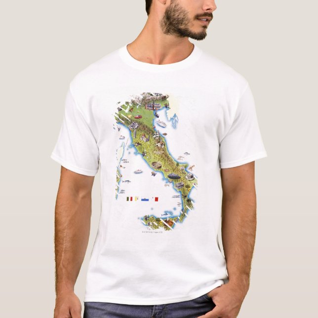 Camiseta Mapa de Italia (Anverso)