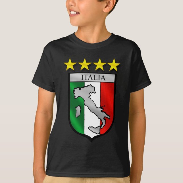 Camiseta mapa de Italia de la bandera de Italia del escudo (Anverso)