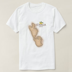 Camiseta mapa de ithaca grecia