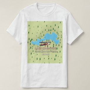 Camiseta Mapa de Japón Lago Kawaguchi Fujikawaguchiko y Min
