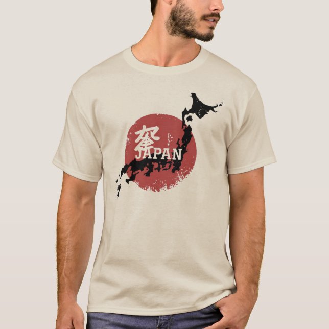 Camiseta Mapa de Japón – Sol Naciente (Anverso)