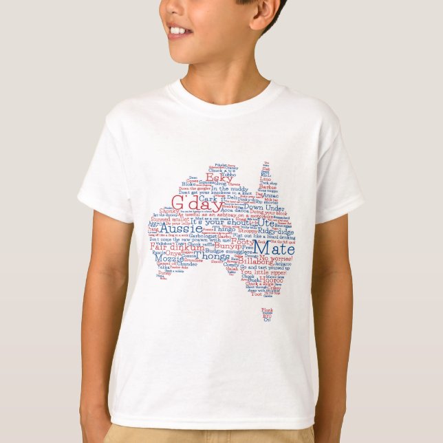 Camiseta Mapa de jerga de Australia (Anverso)