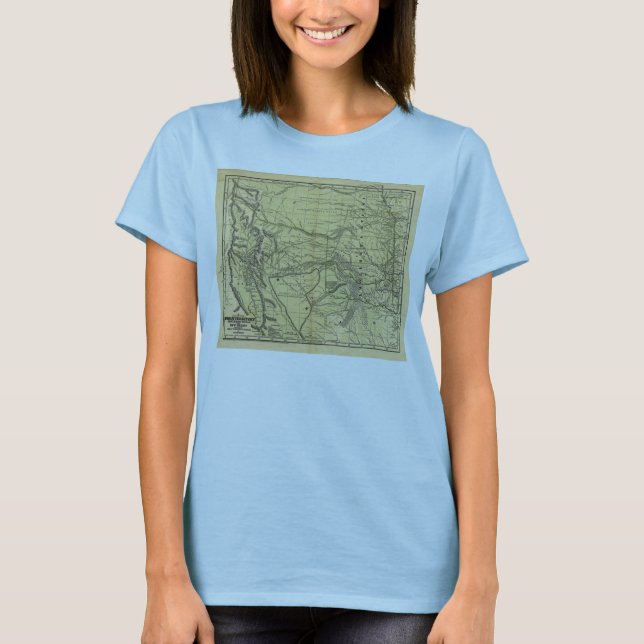 Camiseta Mapa de Josiah Gregg 1844 del territorio indio (Anverso)