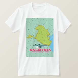 Camiseta mapa de Kalmikia Rusia