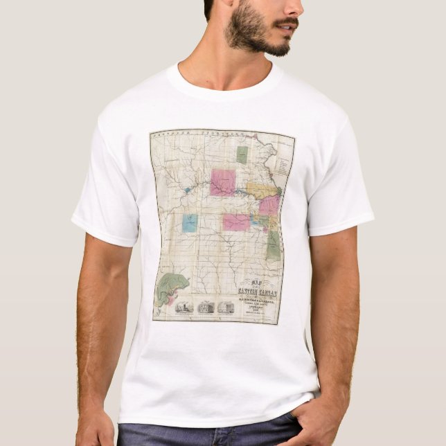 Camiseta Mapa de Kansas del este (Anverso)