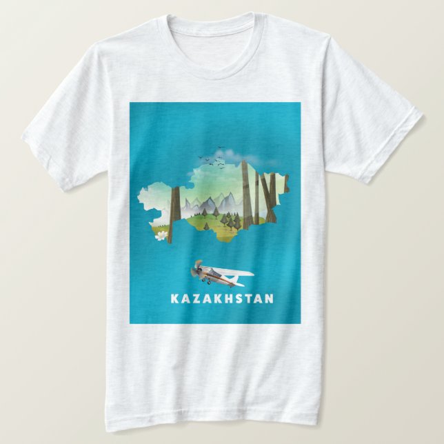 Camiseta Mapa de Kazajistán (Anverso del diseño)