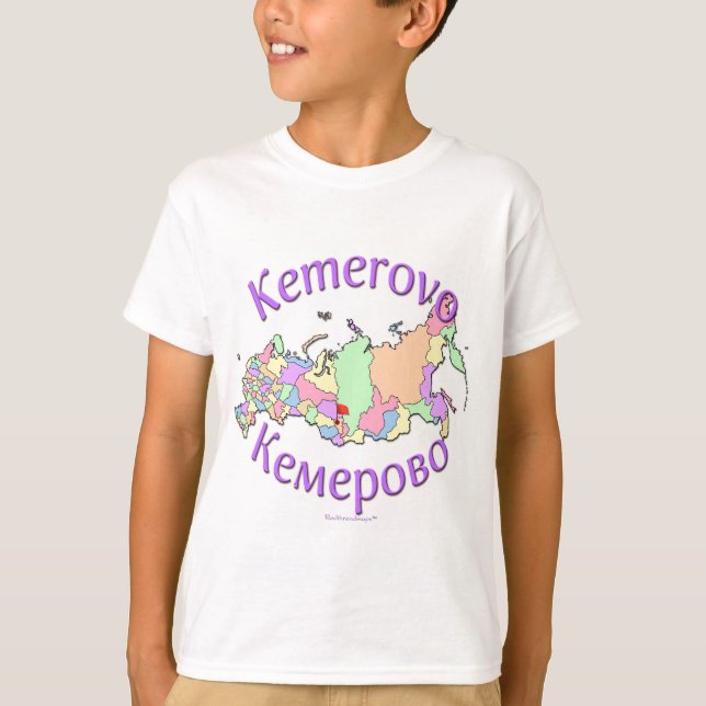 Camiseta Mapa de Kemerovo Rusia (Anverso)