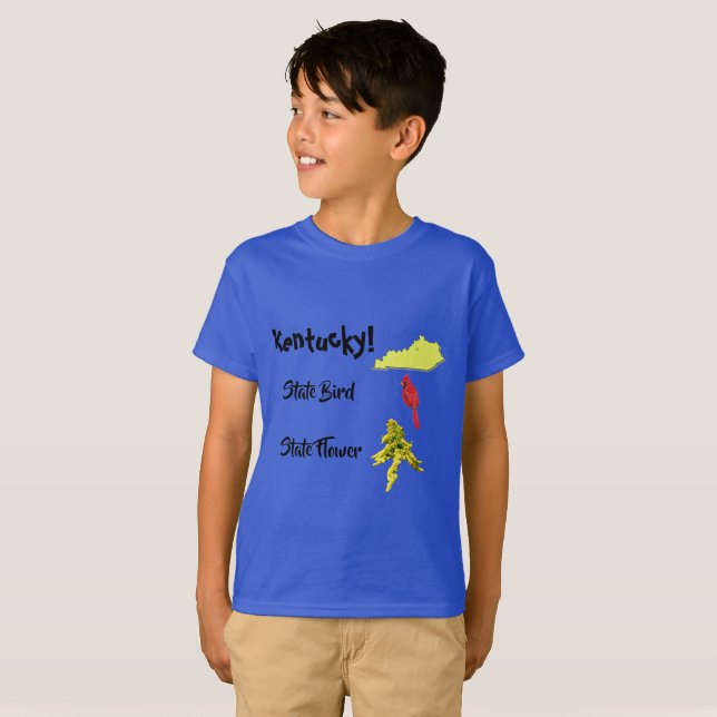 Camiseta Mapa de Kentucky Ave Estatal y Flor (Anverso completo)