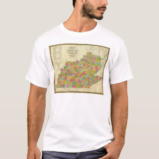 Camiseta Mapa de Kentucky y de Tennessee