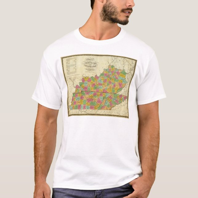 Camiseta Mapa de Kentucky y de Tennessee (Anverso)