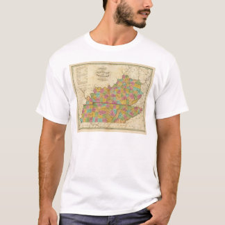 Camiseta Mapa de Kentucky y de Tennessee