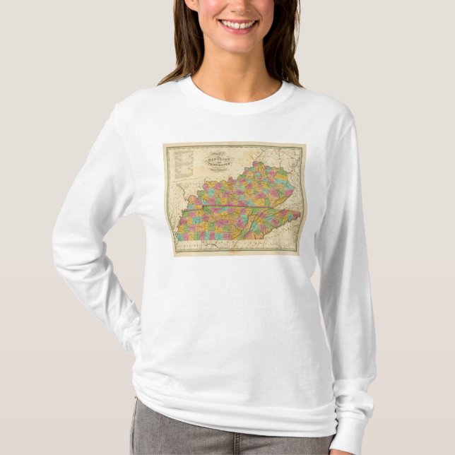 Camiseta Mapa de Kentucky y de Tennessee (Anverso)