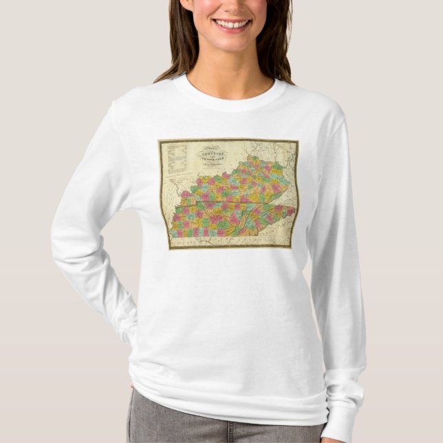 Camiseta Mapa de Kentucky y de Tennessee (Anverso)