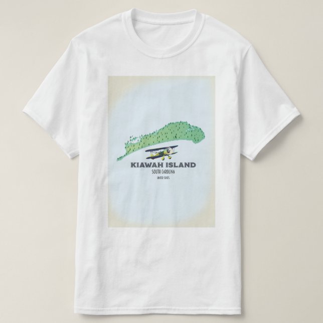 Camiseta Mapa de Kiawah Island South Carolina USA (Diseño del anverso)