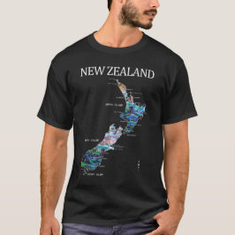 CAMISETA MAPA DE KIWI DE NUEVA ZELANDIA