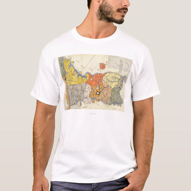 Camiseta Mapa de KoreaPanoramic del norte y sur (Anverso)