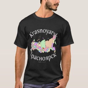Camiseta Mapa de Krasnoyarsk Rusia