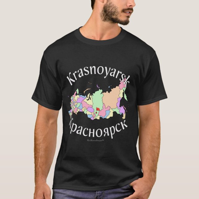 Camiseta Mapa de Krasnoyarsk Rusia (Anverso)