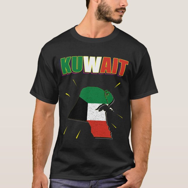 Camiseta Mapa de Kuwait,Bandera de Kuwait,Bandera de Kuwait (Anverso)