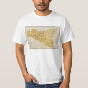 Camiseta Mapa de la actividad de la mafia en Sicilia Italia