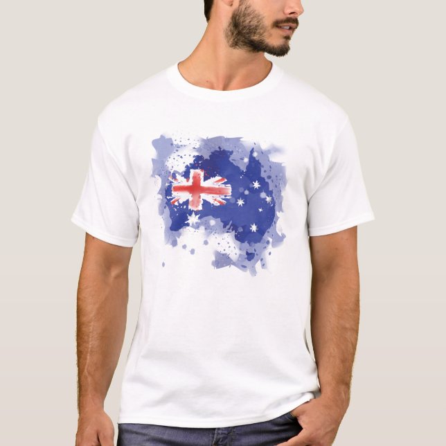 Camiseta Mapa de la acuarela de Australia (Anverso)