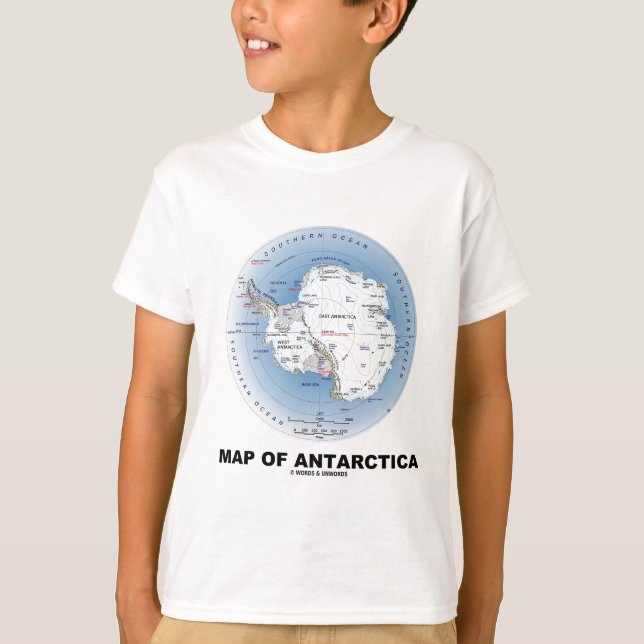 Camiseta Mapa de la Antártida (geografía) (Anverso)