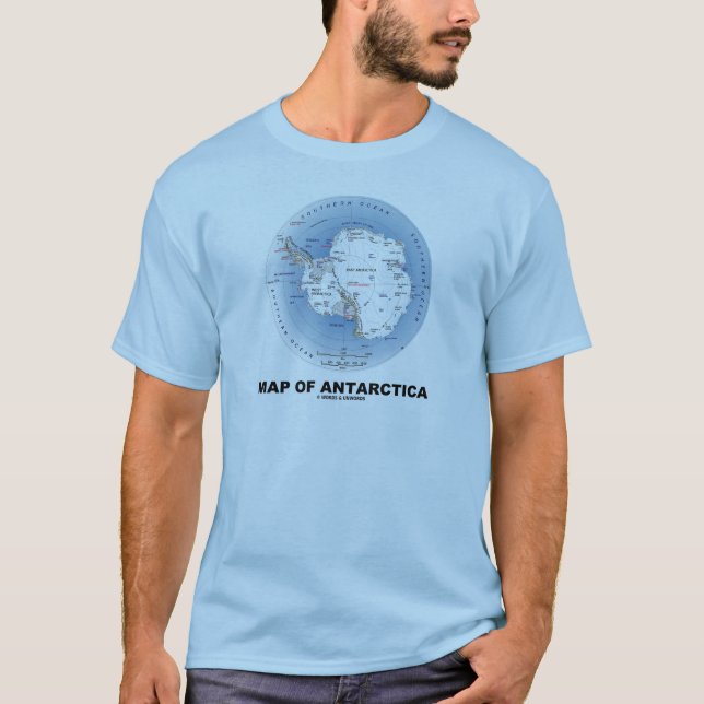 Camiseta Mapa de la Antártida (geografía) (Anverso)