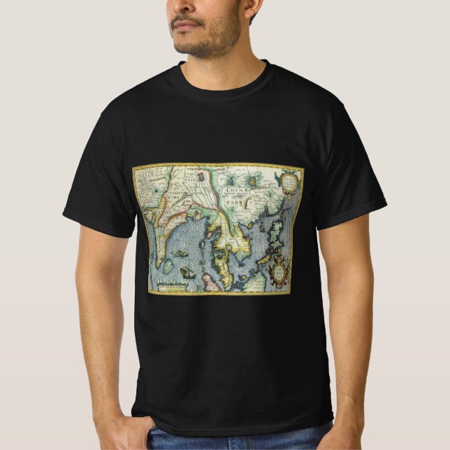 Camiseta Mapa de la Antigüedad del Sudeste Asiático por Mer (Anverso)