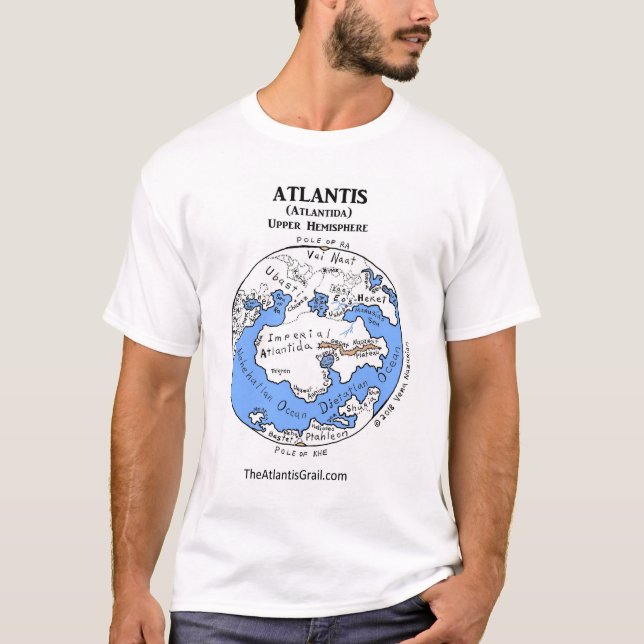 Camiseta Mapa de la Atlántida - ambos hemisferios - (Anverso)