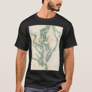 Camiseta Mapa de la bahía de Chesapeake