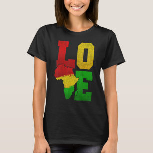 Camiseta Mapa de la bandera africana de Love Junxing