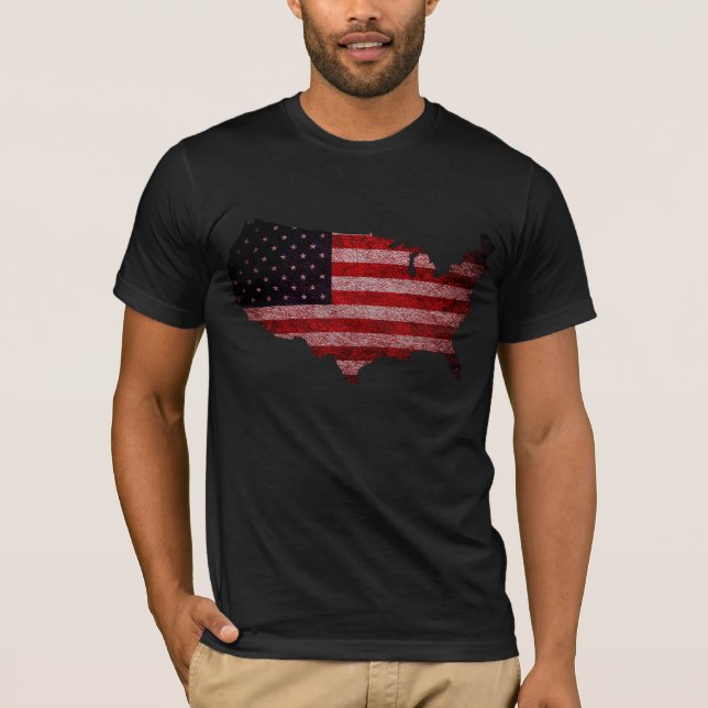 Camiseta Mapa de la Bandera Americana (Anverso)