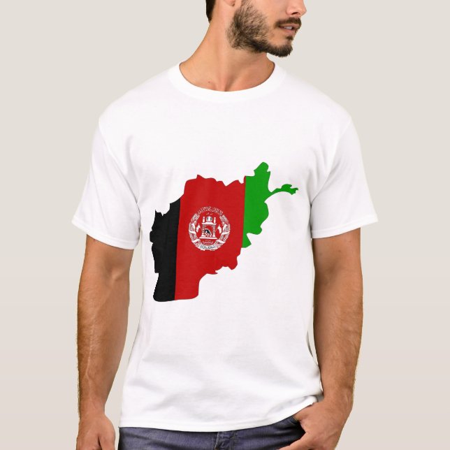 Camiseta Mapa de la bandera de Afganistán (Anverso)