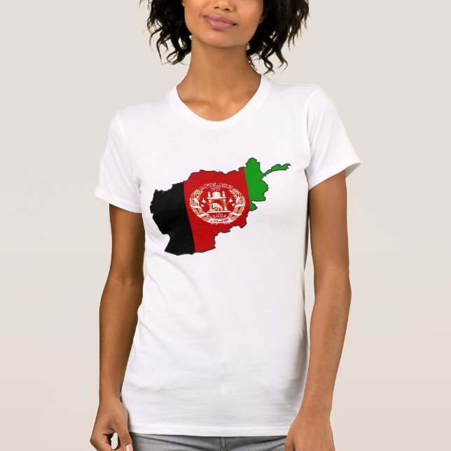 Camiseta Mapa de la bandera de Afganistán (Anverso)