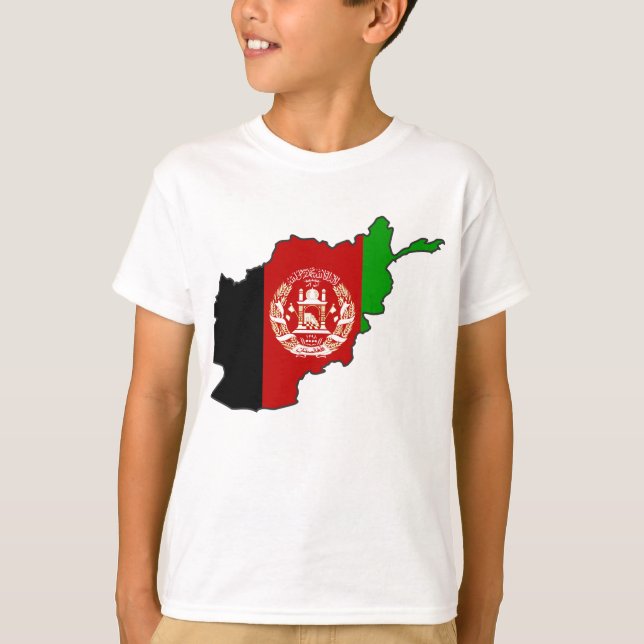 Camiseta Mapa de la bandera de Afganistán (Anverso)
