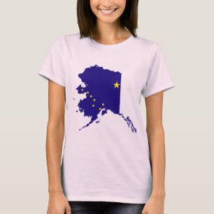 Camiseta Mapa de la bandera de Alaska