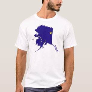 Camiseta Mapa de la bandera de Alaska