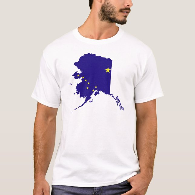 Camiseta Mapa de la bandera de Alaska (Anverso)