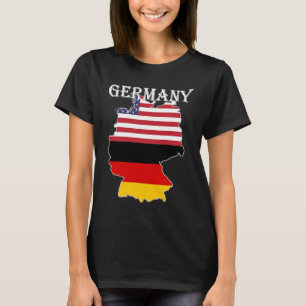 Camiseta Mapa de la bandera de Alemania Expatriados de EEUU