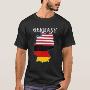 Camiseta Mapa de la bandera de Alemania Expatriados de EEUU