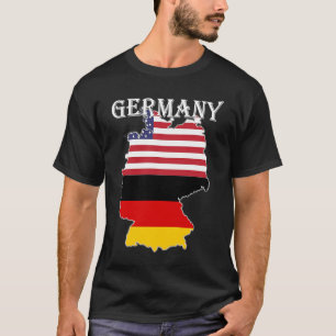 Camiseta Mapa de la bandera de Alemania Expatriados de EEUU