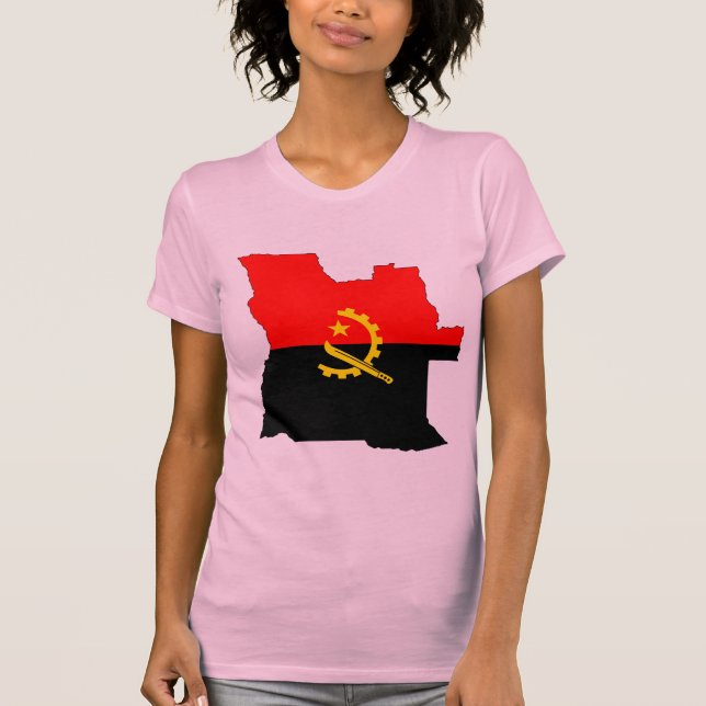 Camiseta Mapa de la bandera de Angola (Anverso)