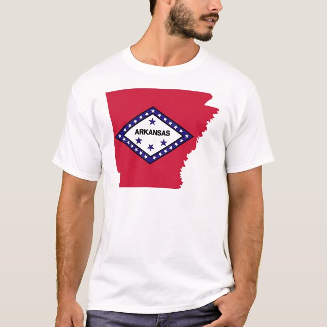 Camiseta Mapa de la bandera de Arkansas (Anverso)