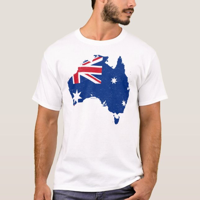 Camiseta Mapa de la bandera de Australia (Anverso)